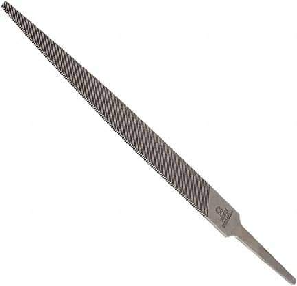 Anglo American - 10" Long, Second Cut, Warding American-Pattern File - Double Cut, 0.12" Overall Thickness, Tang - USA Tool & Supply