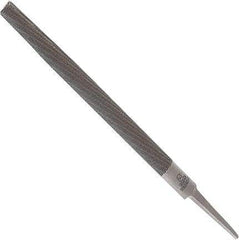 Anglo American - 10" Long, Second Cut, Half Round American-Pattern File - Double Cut, 0.28" Overall Thickness, Tang - USA Tool & Supply