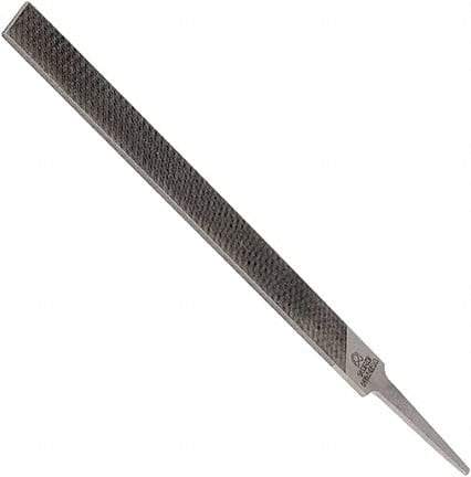 Anglo American - 4" Long, Second Cut, Mill American-Pattern File - Single Cut, 0.1" Overall Thickness, Tang - USA Tool & Supply