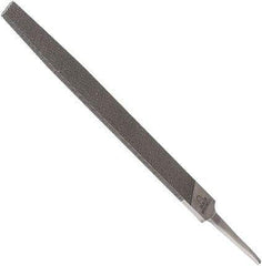 Anglo American - 4" Long, Smooth Cut, Flat American-Pattern File - Double Cut, 0.1" Overall Thickness, Tang - USA Tool & Supply