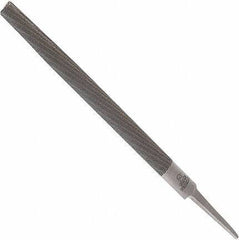 Anglo American - 12" Long, Smooth Cut, Half Round American-Pattern File - Double Cut, 0.32" Overall Thickness, Tang - USA Tool & Supply