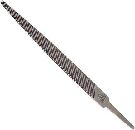 Anglo American - 6" Long, Smooth Cut, Warding American-Pattern File - Double Cut, 0.08" Overall Thickness, Tang - USA Tool & Supply