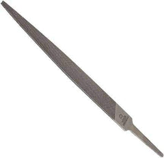 Anglo American - 6" Long, Smooth Cut, Warding American-Pattern File - Double Cut, 0.08" Overall Thickness, Tang - USA Tool & Supply