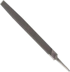 Anglo American - 8" Long, Smooth Cut, Flat American-Pattern File - Double Cut, 0.18" Overall Thickness, Tang - USA Tool & Supply