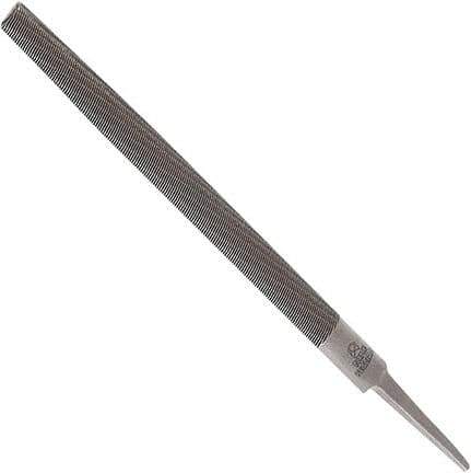 Anglo American - 6" Long, Second Cut, Half Round American-Pattern File - Double Cut, 0.16" Overall Thickness, Tang - USA Tool & Supply