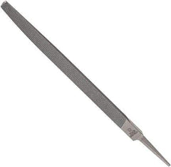 Anglo American - 6" Long, Smooth Cut, Triangle American-Pattern File - Double Cut, 0.39" Overall Thickness, Tang - USA Tool & Supply