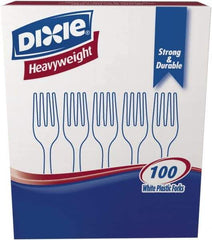 Dixie - Dixie Plastic Tableware, Heavyweight Forks - White - USA Tool & Supply