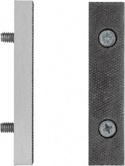 Irwin - 4" Wide x 19mm High x 9.5mm Thick, Flat/No Step Vise Jaw - Fixed Jaw, Compatible with 4" Record Bench Vises - USA Tool & Supply