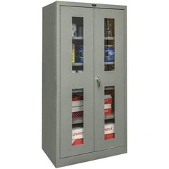 Hallowell - 4 Shelf Visible Storage Cabinet - Steel, 36" Wide x 18" Deep x 72" High, Gray - USA Tool & Supply