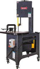 Dake - 9 Inch Throat Capacity, Step Pulley Vertical Bandsaw - 309, 618, 1191, 2382 RPM, 1 HP, Three Phase - USA Tool & Supply