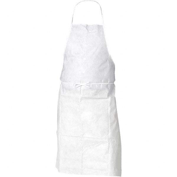 KleenGuard - 28" Wide x 36" Long Bib Apron - Spunbound, White, Resists Dry Particles - USA Tool & Supply