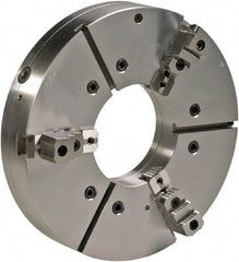 Bison - 3 Jaws, 25" Diam, Self Centering, Manual, Heavy Duty Oil Country Lathe Chuck - A2-20 Mount Spindle, Adjustable, 555 Max RPM, 15.55" Through Hole Diam, Forged Steel - USA Tool & Supply