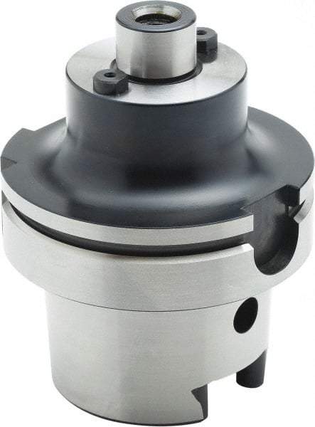 Parlec - HSK100 Taper Shank 1-1/2" Pilot Diam Shell Mill Holder - 2.88" Flange to Nose End Projection, 3-3/4" Nose Diam, 3/4-16 Lock Screw, Through-Spindle Coolant - Exact Industrial Supply