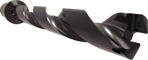 Allied Machine and Engineering - Series 32, 32 to 35mm Diam, 1-1/2" Diam Straight Shank with Flange, Helical Flute Spade Drill - 9-41/64" Max Depth, 11-23/32" Body Length, 14-13/32" OAL, Standard Length, Through Coolant - USA Tool & Supply