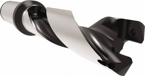 Allied Machine and Engineering - Series 26, 26 to 28.99mm Diam, 32mm Diam Straight Shank with Flange, Helical Flute Spade Drill - 87mm Max Depth, 128.1mm Body Length, 188.1mm OAL, Standard Length, Through Coolant - USA Tool & Supply