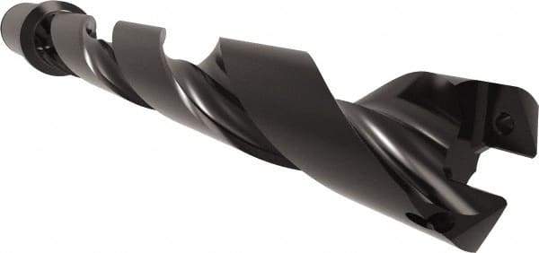 Allied Machine and Engineering - Series 29, 29 to 32mm Diam, 1-1/4" Diam Straight Shank with Flange, Helical Flute Spade Drill - 8-13/16" Max Depth, 10-27/64" Body Length, 12-45/64" OAL, Standard Length, Through Coolant - USA Tool & Supply