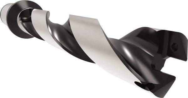 Allied Machine and Engineering - Series 32, 32 to 35mm Diam, 40mm Diam Straight Shank with Flange, Helical Flute Spade Drill - 175mm Max Depth, 227.7mm Body Length, 297.7mm OAL, Standard Length, Through Coolant - USA Tool & Supply