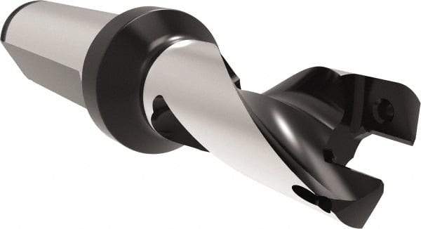 Allied Machine and Engineering - Series 16, 16 to 16.99mm Diam, 20mm Diam Straight Shank with Flange, Helical Flute Spade Drill - 21mm Max Depth, 50.8mm Body Length, 100.8mm OAL, Short Length, Through Coolant - USA Tool & Supply