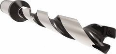 Allied Machine and Engineering - Series 11, 11 to 11.99mm Diam, 16mm Diam Straight Shank with Flange, Helical Flute Spade Drill - 83.9mm Max Depth, 110.6mm Body Length, 158.6mm OAL, Standard Length, Through Coolant - USA Tool & Supply