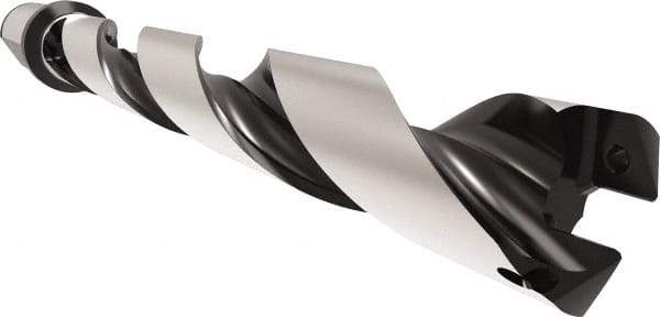 Allied Machine and Engineering - Series 29, 29 to 31.99mm Diam, 32mm Diam Straight Shank with Flange, Helical Flute Spade Drill - 223.9mm Max Depth, 264.1mm Body Length, 324.1mm OAL, Standard Length, Through Coolant - USA Tool & Supply