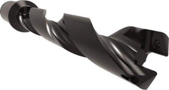 Allied Machine and Engineering - Series 26, 26 to 29mm Diam, 1-1/4" Diam Straight Shank with Flange, Helical Flute Spade Drill - 5-23/32" Max Depth, 7-11/32" Body Length, 9-5/8" OAL, Standard Length, Through Coolant - USA Tool & Supply