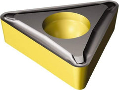 Sandvik Coromant - TCMT21.51 UF Grade 4315 Carbide Turning Insert - TiCN/AI2O3/TiN Finish, 60° Triangle, 1/4" Inscr Circle, 3/32" Thick, 1/64" Corner Radius - USA Tool & Supply