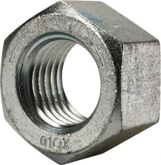 Value Collection - 1-3/4 - 5 UNC Steel Right Hand Hex Nut - 2-5/8" Across Flats, 1-1/2" High, Zinc Clear Finish - USA Tool & Supply