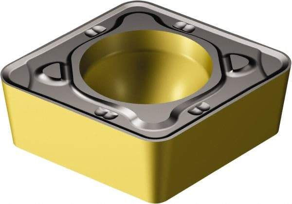Sandvik Coromant - CCMT32.52 MR Grade 2220 Carbide Turning Insert - TiCN/AI2O3/TiN Finish, 80° Diamond, 3/8" Inscr Circle, 5/32" Thick, 1/32" Corner Radius - USA Tool & Supply