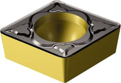 Sandvik Coromant - CCMT21.52 KM Grade 3210 Carbide Turning Insert - TiCN/AI2O3/TiN Finish, 80° Diamond, 1/4" Inscr Circle, 3/32" Thick, 1/32" Corner Radius - USA Tool & Supply