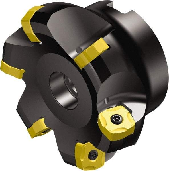 Sandvik Coromant - 3" Cut Diam, 1" Arbor Hole, 0.2362" Max Depth of Cut, 65° Indexable Chamfer & Angle Face Mill - 8 Inserts, R365-1505ZNE Insert, Right Hand Cut, Through Coolant, Series CoroMill 365 - USA Tool & Supply