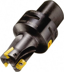 Sandvik Coromant - 4 Inserts, 44mm Cut Diam, 40mm Arbor Diam, 10mm Max Depth of Cut, Indexable Square-Shoulder Face Mill - 90° Lead Angle, 75mm High, R390-11.. Insert Compatibility, Through Coolant, Series CoroMill 390 - USA Tool & Supply
