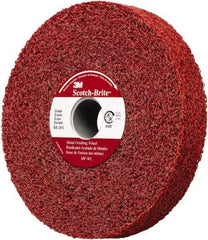 3M - 6" Diam, 1" Face Width, 1-1/4" Center Hole, Coarse Grade, Aluminum Oxide Deburring Wheel - Convolute, Hard Density 5 Grade, 6,000 RPM - USA Tool & Supply