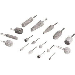 3M - 1/2" Head Diam x 1/2" Thickness, W185, Cylinder End, Silicon Carbide Mounted Point - Gray, Fine Grade, 34,500 RPM - USA Tool & Supply