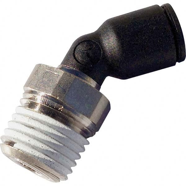 Legris - Plastic Push-To-Connect Tube Fittings Type: Male Elbow 45 Degree Tube Outside Diameter (Inch): 1/8 - USA Tool & Supply