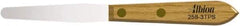 Albion Engineering - 3/8" Wide Spring Blade Stainless Steel Spatula - Flexible, Straight Hardwood Handle, 4" OAL - USA Tool & Supply