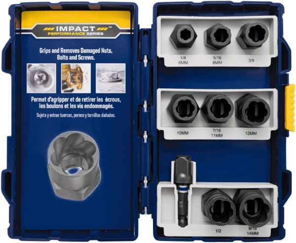 Irwin - 8 Piece Bolt Extractor Set - Plastic Case - USA Tool & Supply
