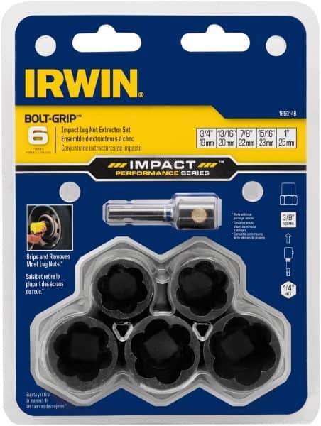 Irwin - 6 Piece Bolt Extractor Set - Clam Shell - USA Tool & Supply