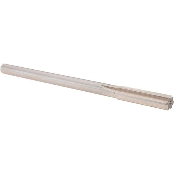 Alvord Polk - 0.4905" High Speed Steel 6 Flute Chucking Reamer - Straight Flute, 0.4355" Straight Shank, 2" Flute Length, 8" OAL - USA Tool & Supply