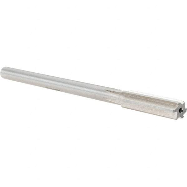 Alvord Polk - 0.4555" High Speed Steel 6 Flute Chucking Reamer - Straight Flute, 0.373" Straight Shank, 1-3/4" Flute Length, 7" OAL - USA Tool & Supply