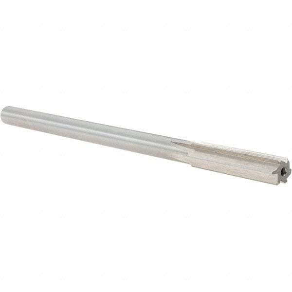 Alvord Polk - 0.4345" High Speed Steel 6 Flute Chucking Reamer - Straight Flute, 0.373" Straight Shank, 1-3/4" Flute Length, 7" OAL - USA Tool & Supply