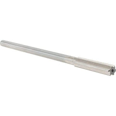 Alvord Polk - 0.387" High Speed Steel 6 Flute Chucking Reamer - Straight Flute, 0.3105" Straight Shank, 1-3/4" Flute Length, 7" OAL - USA Tool & Supply