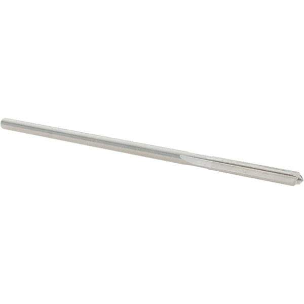Alvord Polk - 0.145" High Speed Steel 4 Flute Chucking Reamer - Straight Flute, 0.135" Straight Shank, 1" Flute Length, 4" OAL - USA Tool & Supply