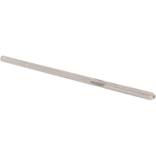 Alvord Polk - 0.141" High Speed Steel 4 Flute Chucking Reamer - Straight Flute, 0.135" Straight Shank, 1" Flute Length, 4" OAL - USA Tool & Supply