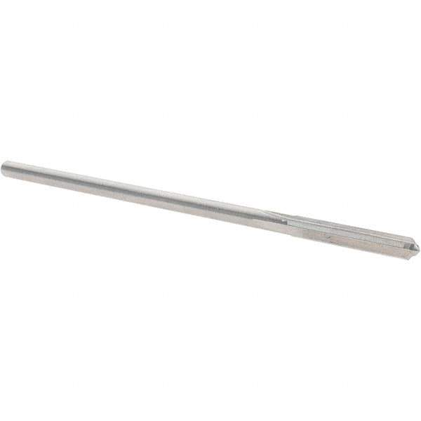 Alvord Polk - 0.1295" High Speed Steel 4 Flute Chucking Reamer - Straight Flute, 0.119" Straight Shank, 7/8" Flute Length, 3-1/2" OAL - USA Tool & Supply