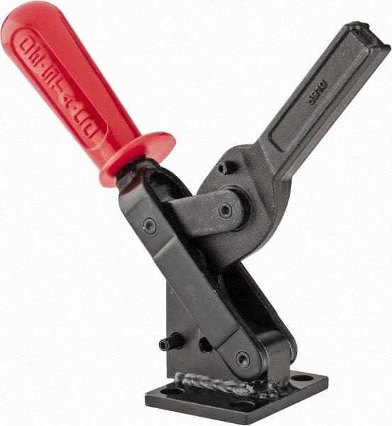 De-Sta-Co - 1,601 Lb Holding Capacity, Vertical Handle, Manual Hold Down Toggle Clamp - 71° Handle Movement, 132° Bar Opening, Solid Bar, Flanged Base, Oxide Finish, Forged Alloy Steel - USA Tool & Supply