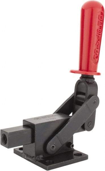 De-Sta-Co - 5,800.07 Lb Load Capacity, Flanged Base, Carbon Steel, Standard Straight Line Action Clamp - 4 Mounting Holes, 0.41" Mounting Hole Diam, 0.41" Plunger Diam, Straight Handle - USA Tool & Supply