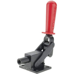 De-Sta-Co - 5,800.07 Lb Load Capacity, Flanged Base, Carbon Steel, Standard Straight Line Action Clamp - 4 Mounting Holes, 0.41" Mounting Hole Diam, 1.14" Plunger Diam, Straight Handle - USA Tool & Supply