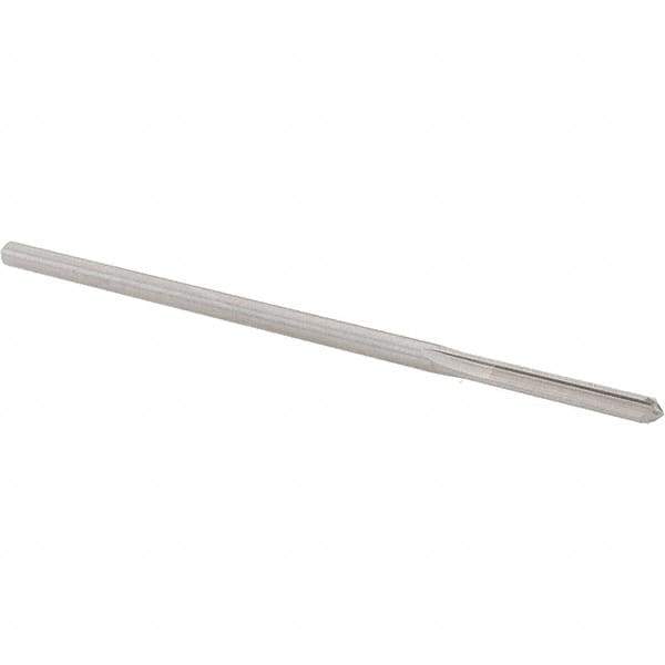 Alvord Polk - 0.1465" High Speed Steel 4 Flute Chucking Reamer - Straight Flute, 0.143" Straight Shank, 1" Flute Length, 4" OAL - USA Tool & Supply
