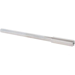 Alvord Polk - 0.474" High Speed Steel 6 Flute Chucking Reamer - Straight Flute, 0.4355" Straight Shank, 2" Flute Length, 8" OAL - USA Tool & Supply