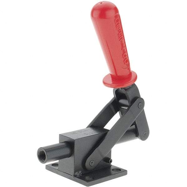 De-Sta-Co - 4,599.59 Lb Load Capacity, Flanged Base, Carbon Steel, Standard Straight Line Action Clamp - 4 Mounting Holes, 0.41" Mounting Hole Diam, 3/4" Plunger Diam, Straight Handle - USA Tool & Supply